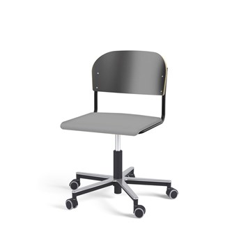 Matte FSC BX tuoli kaasujousella, pyörät, aluristikko, iso istuin, musta runko