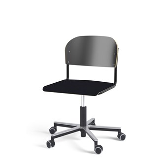 Matte FSC BX tuoli kaasujousella, pyörät, aluristikko, iso istuin, musta runko