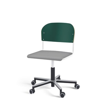 Matte FSC BX tuoli kaasujousella, pyörät, aluristikko, iso istuin, valkoinen runko