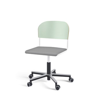 Matte FSC BX tuoli kaasujousella, pyörät, aluristikko, iso istuin, valkoinen runko