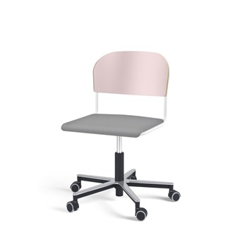 Matte FSC BX tuoli kaasujousella, pyörät, aluristikko, iso istuin, valkoinen runko