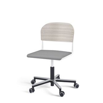 Matte FSC BX tuoli kaasujousella, pyörät, aluristikko, iso istuin, valkoinen runko