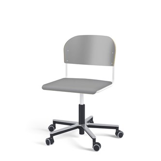 Matte FSC BX tuoli kaasujousella, pyörät, aluristikko, iso istuin, valkoinen runko