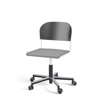 Matte FSC BX tuoli kaasujousella, pyörät, aluristikko, iso istuin, valkoinen runko