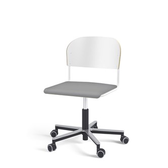 Matte FSC BX tuoli kaasujousella, pyörät, aluristikko, iso istuin, valkoinen runko