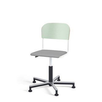 Matte FSC BX tuoli kaasujousella, liukutassut, aluristikko, pieni istuin, valkoinen runko