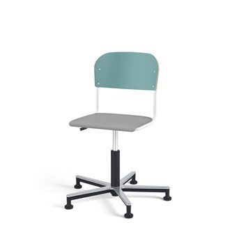 Matte FSC BX tuoli kaasujousella, liukutassut, aluristikko, pieni istuin, valkoinen runko