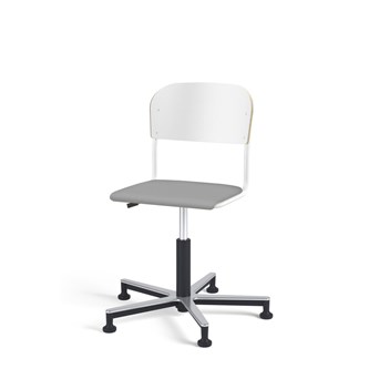 Matte FSC BX tuoli kaasujousella, liukutassut, aluristikko, pieni istuin, valkoinen runko