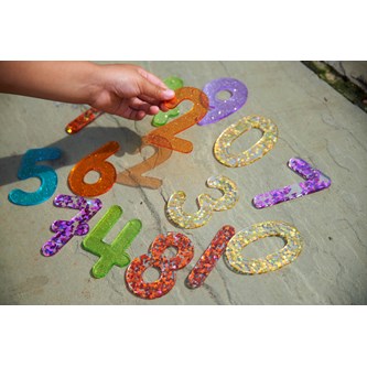 Värilliset numerot, kimalle, 14 kpl