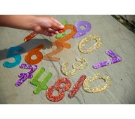 Värilliset numerot, kimalle, 14 kpl