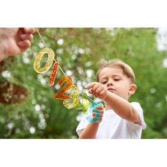 Värilliset numerot, kimalle, 14 kpl