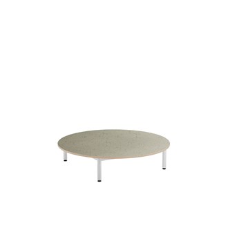 12:38 leikkipöytä akustik linoleum ø 120 cm, valkoinen runko