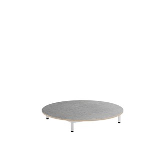12:38 leikkipöytä akustik linoleum ø 120 cm, valkoinen runko