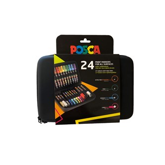Kuitukärkikynä Posca, 24 väriä