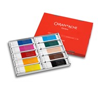 Kuitukärkikynä Caran d'Ache, 10 väriä x 12 kpl, pahvipakkaus