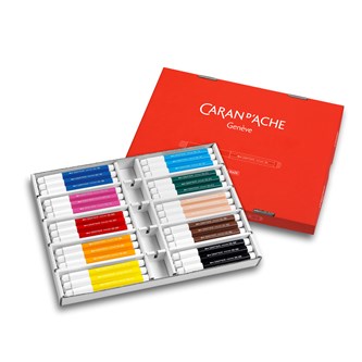 Kuitukärkikynä Caran d'Ache Broad, 10 väriä x 6 kpl, pahvipakkaus