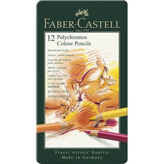 Värikynä Faber-Castell Polychromos, 12 väriä