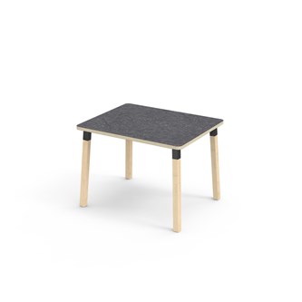 Helmi pöytä linoleum 100x80 cm musta holkki
