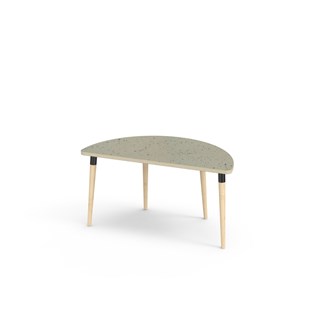 Myy pöytä linoleum puolipyöreä 120-60 cm musta holkki