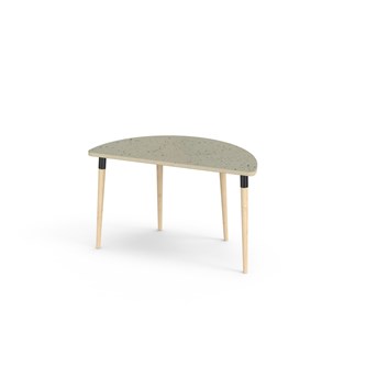 Myy pöytä linoleum puolipyöreä 120-60 cm musta holkki