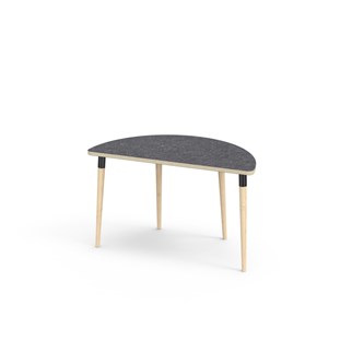 Myy pöytä linoleum puolipyöreä 120-60 cm musta holkki