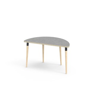 Myy pöytä linoleum puolipyöreä 120-60 cm musta holkki