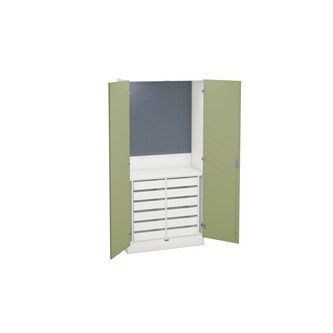 Norden puu-ja metallityökaappi L100 x S47 x K210 cm, valkoinen