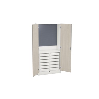 Norden puu-ja metallityökaappi L100 x S47 x K210 cm, valkoinen