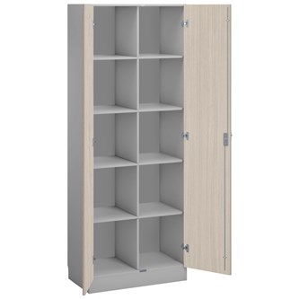 Norden materiaalikaappi 10 hyllyä L80xS47xK210 cm, vaaleanharmaa