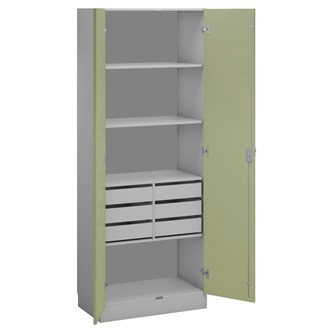 Norden materiaalikaappi 6 laatikkoa L80xS47xK210, vaaleanharmaa