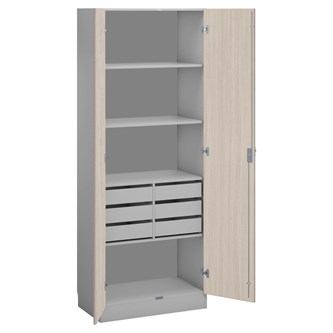 Norden materiaalikaappi 6 laatikkoa L80xS47xK210, vaaleanharmaa