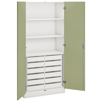 IS-VET Norden materiaalikaappi 3 hyllytasoa ja 12 ltk L100xS47xK210, valkoinen