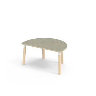 Helmi pöytä linoleum puolipyöreä 120-80 cm valkoinen holkki