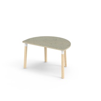 Helmi pöytä linoleum puolipyöreä 120-80 cm valkoinen holkki