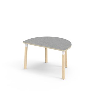 Helmi pöytä linoleum puolipyöreä 120-80 cm valkoinen holkki