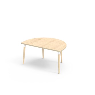 Myy pöytä DL puolipyöreä 120-80 cm valkoinen holkki