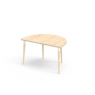 Myy pöytä DL puolipyöreä 120-80 cm valkoinen holkki