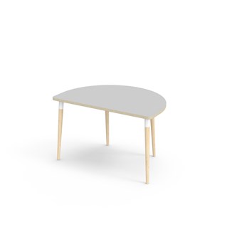 Myy pöytä DL puolipyöreä 120-80 cm valkoinen holkki