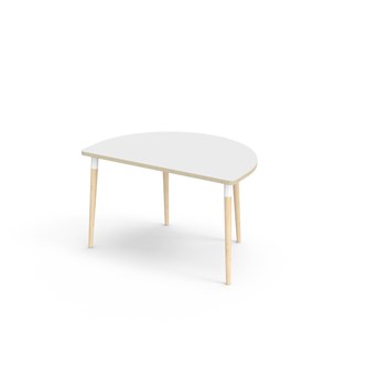 Myy pöytä DL puolipyöreä 120-80 cm valkoinen holkki