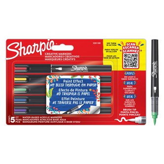 Huopakynä Sharpie, sivellinkärki, 5 väriä