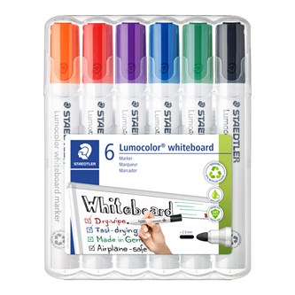 Valkotaulukynä Staedtler Lumocolor, 6 väriä