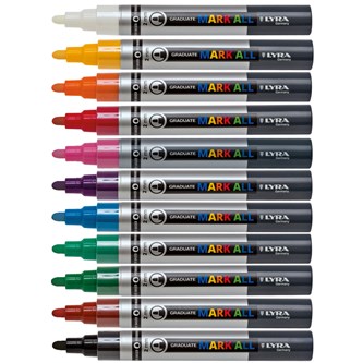 Maalikynä Lyra Graduate Mark All 2 mm, 12 väriä