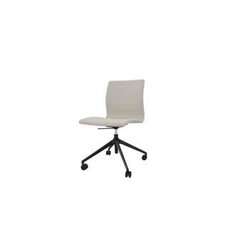 Tekla neuvottelutuoli, sileä istuin, musta 4-sakarainen ristikko pyörillä