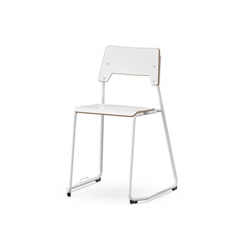 Como FSC BX tuoli, lenkkijalka, ik 45 cm, medium istuin, riviliittimellä, valkoinen runko