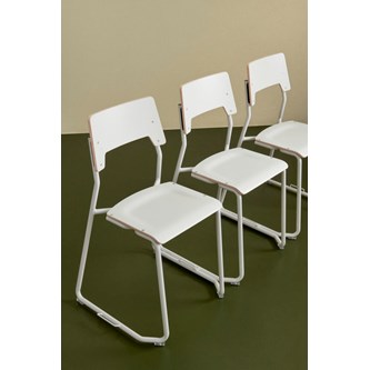 Como FSC BX tuoli, lenkkijalka, ik 45 cm, medium istuin, riviliittimellä, valkoinen runko