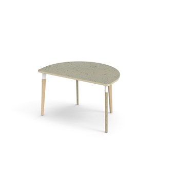 Grow pöytä linoleum puolipyöreä 120-80 cm valkoinen holkki