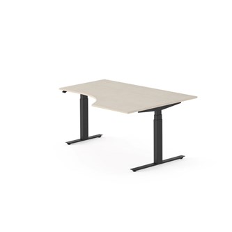 Work FSC työpöytä HPL BX, kulma oikealla, 160x120 cm, musta jalusta