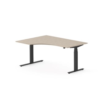 Work FSC työpöytä HPL BX, kulma vasemmalla, 160x120 cm, musta jalusta