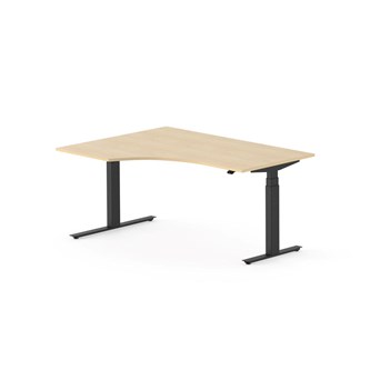 Work FSC työpöytä HPL BX, kulma vasemmalla, 160x120 cm, musta jalusta