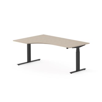 Work FSC työpöytä HPL BX, kulma vasemmalla, 180x120 cm, musta jalusta